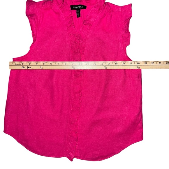 Ellen Tracy top ruffled collar size small - Picture 5 of 6